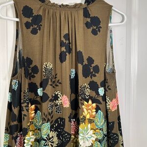 LOFT Olive and Multicolor Floral Dress